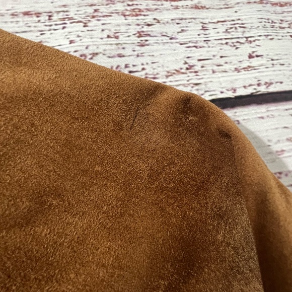 ❗️vintage❗️leather shirt shacket brown 100% leather cuir medium Margaret Godfrey - Picture 8 of 8